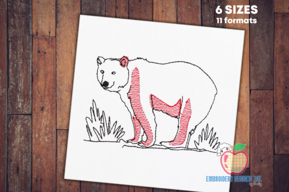 Big Male Bear Walking in the Jungle Embroidery Review