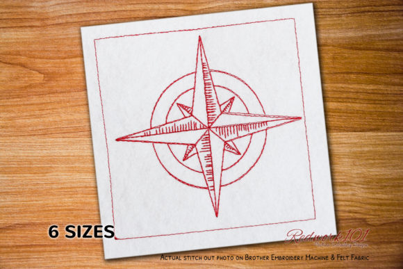 Compass Lineart Design Review for Sweatshirt Embroidery