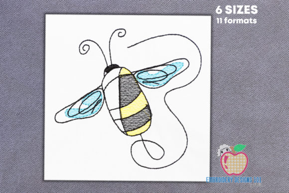 Cute Little Bumble Bee Sketch Embroidery Review