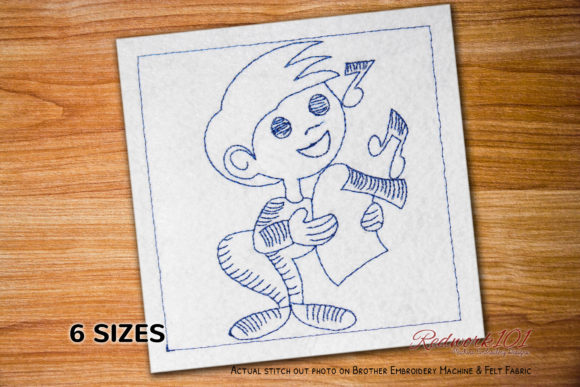 Little Boy Singing Song Redwork Review