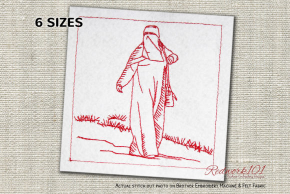 Muslim Woman in Burkha Lineart Design