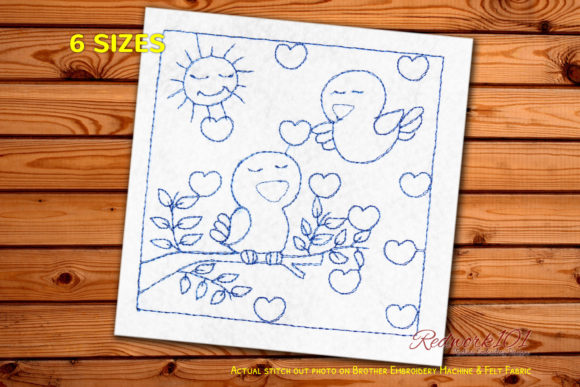 Two Love Birds Bluework Review for Seasonal Embroidery