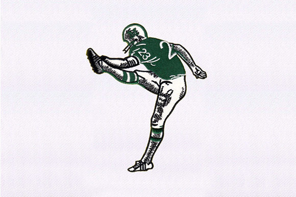 Youthful Football Player Embroidery Design